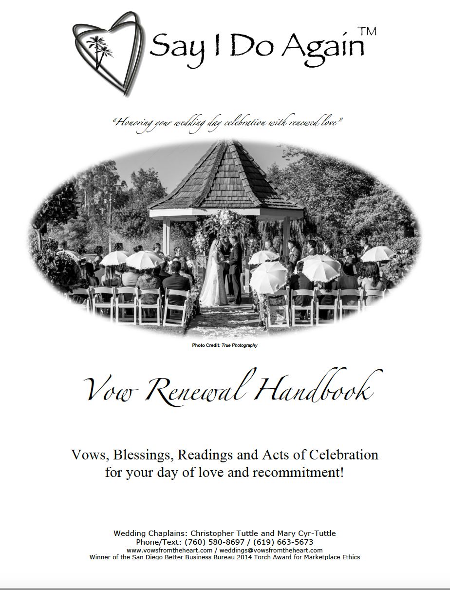 Vow Renewal | San Diego Wedding Officiant | Temecula Wedding Officiant | www.vowsfromtheheart.com | 619-663-5673